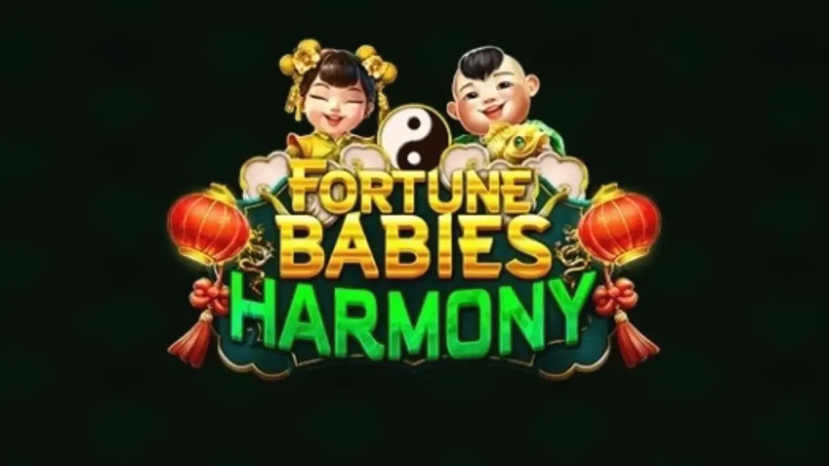Fortune Babies – Harmony slot game interface na may mga cute na karakter at Chinese motifs.